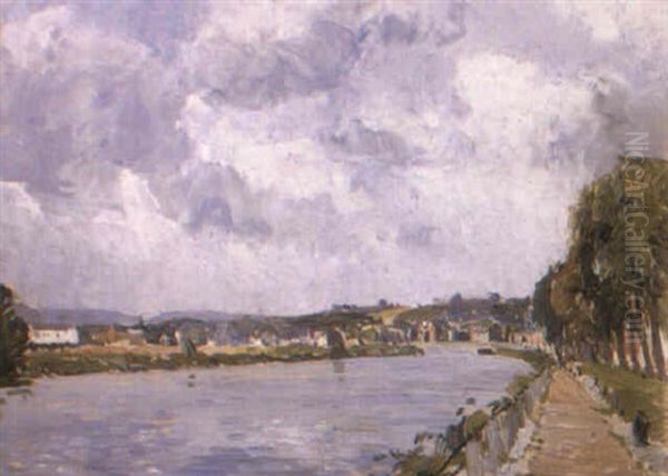 Promenade Le Long De L'eau Oil Painting by Paul Mathieu