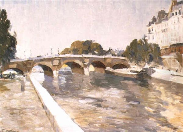 Pont Neuf A Paris Oil Painting by Paul Mathieu