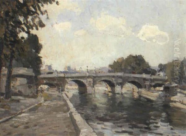 Pont A Paris Oil Painting by Paul Mathieu