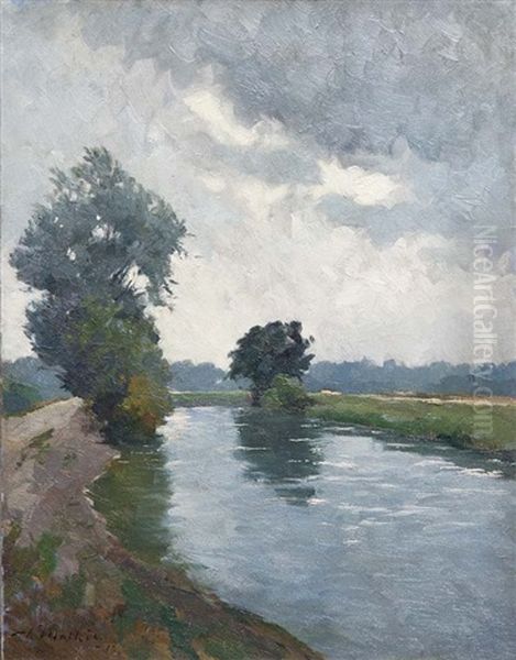 Schleisheimer Moor Oil Painting by Hans Mathis