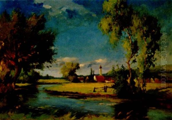 Landschaft Oil Painting by Hans Mathis