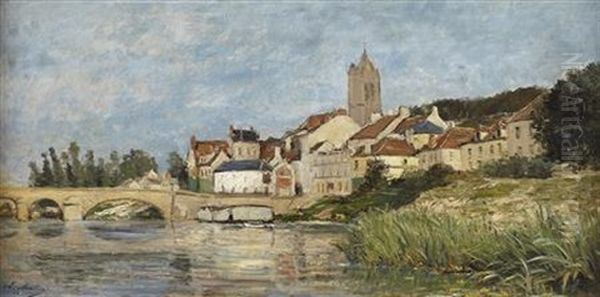 Voyage En Bateau, Beaumont-sur-oise Oil Painting by Edmond Constant Mathon