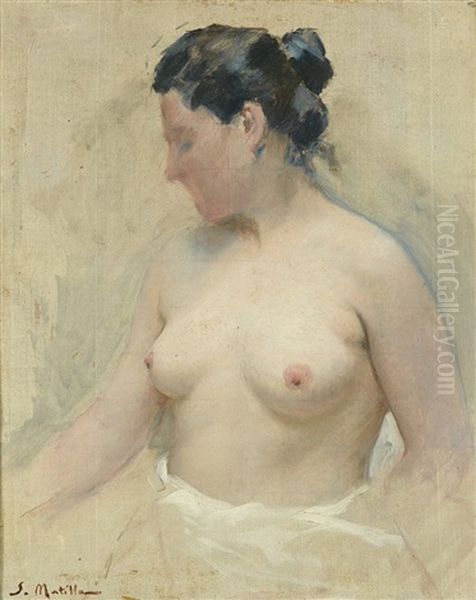 Desnudo De Mujer Oil Painting by Segundo Matilla Marina