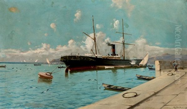 Vista Portuaria Oil Painting by Segundo Matilla Marina