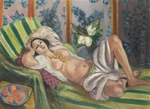 Odalisque Couchee Aux Magnolias Oil Painting by Henri Matisse