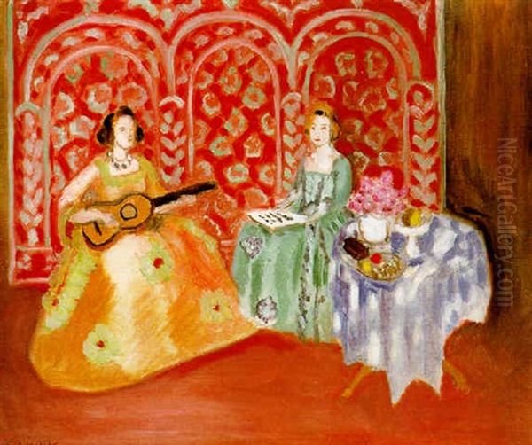 Interieur: Deux Figures (musiciennes) Oil Painting by Henri Matisse