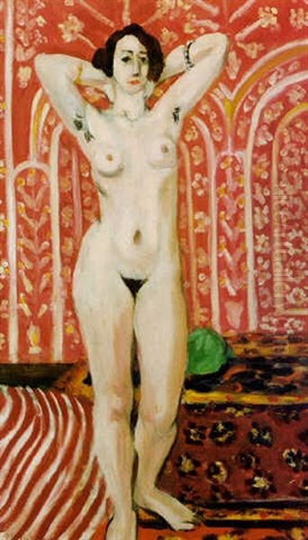 Odalisque Nue, Debout (nu Sur Fond Rouge) Oil Painting by Henri Matisse