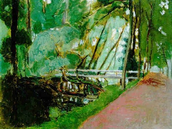 Dans Un Parc, Arbre Penche Sur L'eau Oil Painting by Henri Matisse