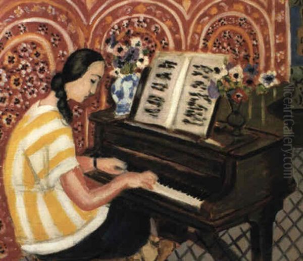 Jeune Femme Au Piano Oil Painting by Henri Matisse