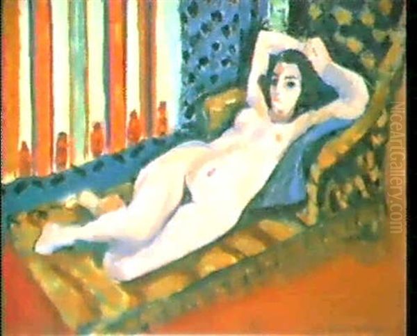 Nu Au Divan Rouge Oil Painting by Henri Matisse