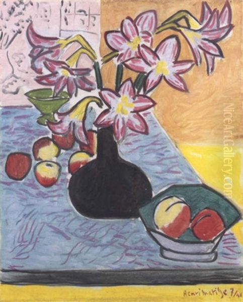 Vase D'amaryllis Oil Painting by Henri Matisse