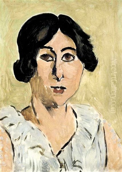 Tete Aux Yeux Noirs (lorette) Oil Painting by Henri Matisse