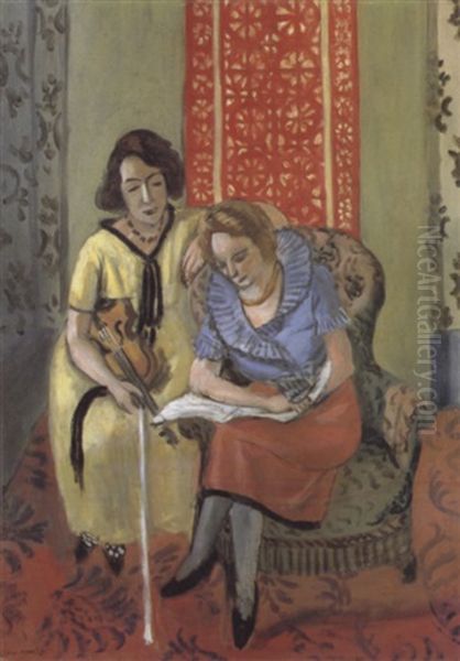 Deux Musiciennes Oil Painting by Henri Matisse