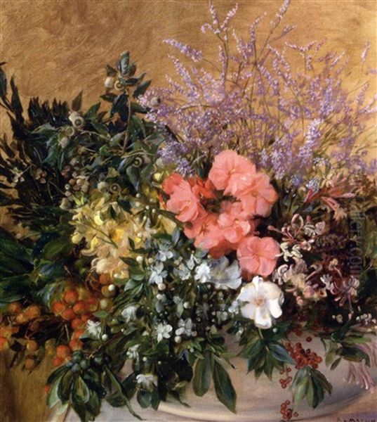 Blumenstraus Oil Painting by Franz Von Matsch