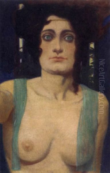 Amazon Woman Oil Painting by Franz Von Matsch