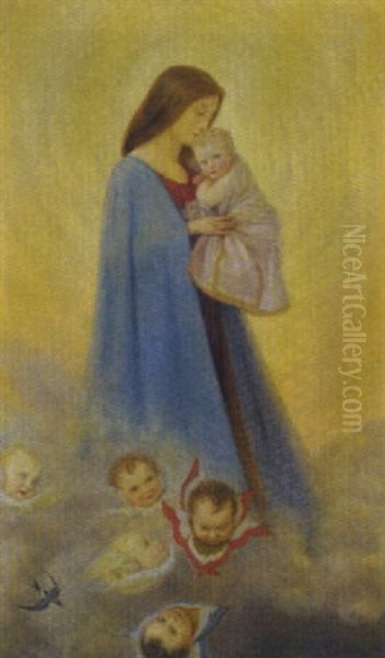 Madonna Stella Del Mare Oil Painting by Franz Von Matsch