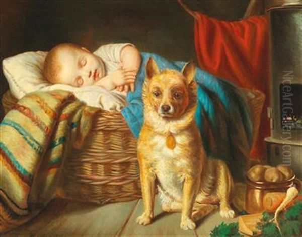 A Well-guarded Rest Oil Painting by Lori Matschnig