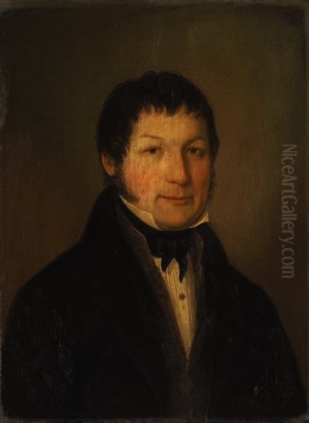 Portrait Von Michael Schnetzler Oil Painting by Anton Von Matt