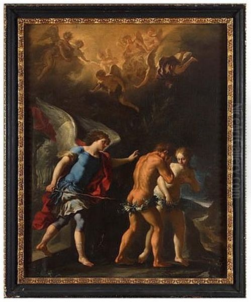 The Banishment Of Adam And Eve From Paradise Oil Painting by Paolo de Matteis