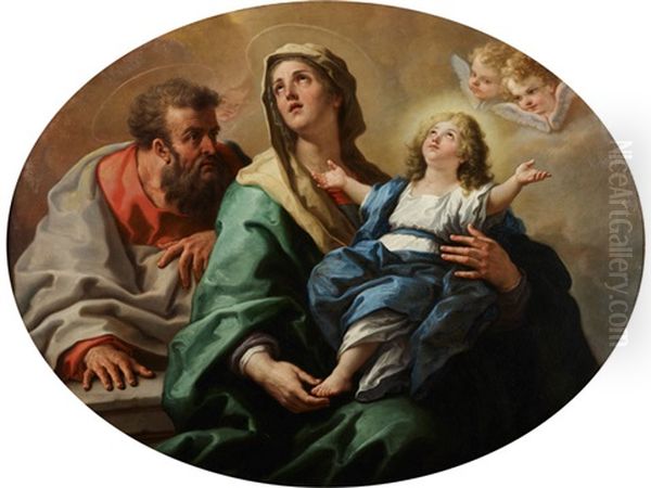 Heilige Anna Und Joachim Mit Der Jungfrau Oil Painting by Paolo de Matteis