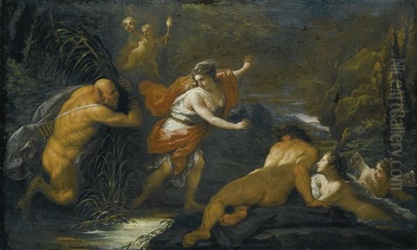 Pan And Syrinx Oil Painting by Paolo de Matteis