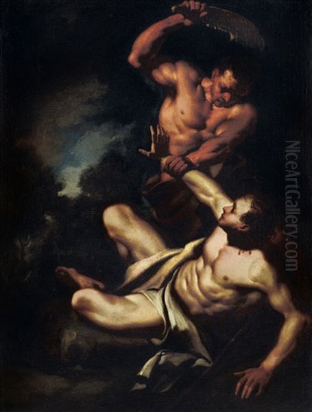 Caino E Abele Oil Painting by Paolo de Matteis