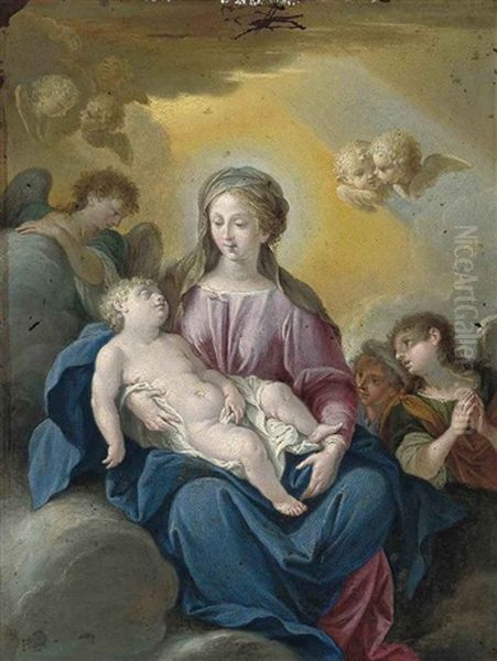 The Madonna And Child, With Angels Oil Painting by Paolo de Matteis