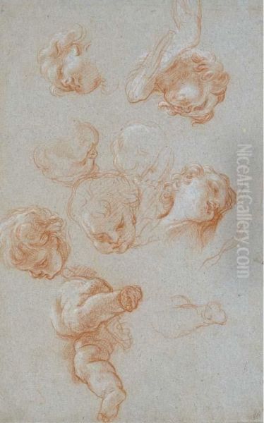 Tetes Et Jambes De Putti Oil Painting by Niccolo Berrettoni