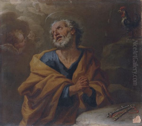 Saint Peter Repenting His Denial Of Christ Oil Painting by Paolo de Matteis