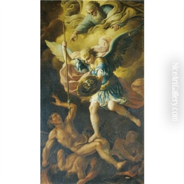 Saint Michael Defeating Satan Oil Painting by Paolo de Matteis