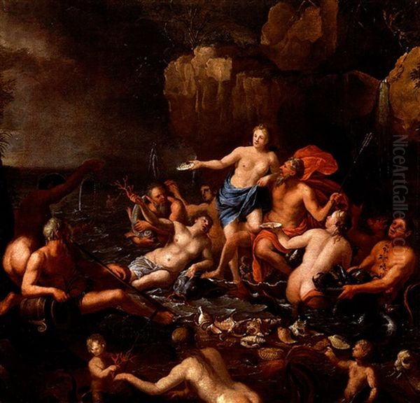 Neptune Et Amphitrite En Leur Royaume Marin Oil Painting by Paolo de Matteis