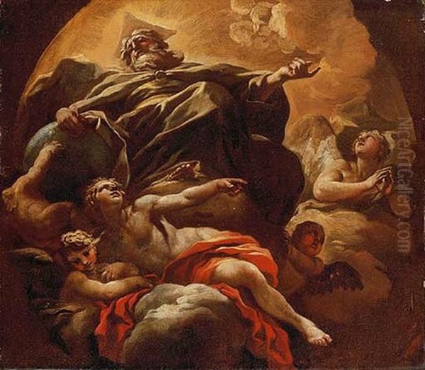 God The Father In Glory Oil Painting by Paolo de Matteis