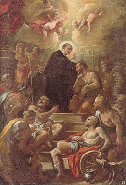 St. Ignatius Of Loyola Healing The Sick Oil Painting by Paolo de Matteis