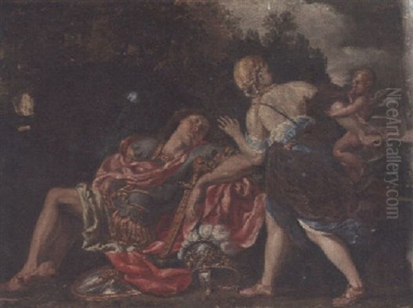 Tancred And Erminia Oil Painting by Paolo de Matteis