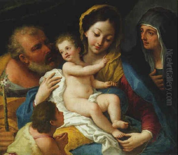 The Holy Family With The Infant Saint John The Baptist And Saint Anne Oil Painting by Paolo de Matteis