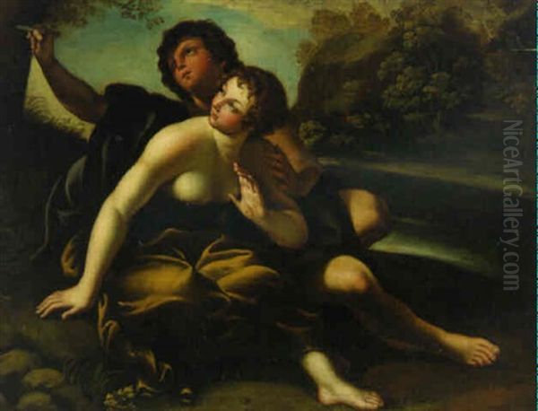 Angelica And Medoro Oil Painting by Paolo de Matteis