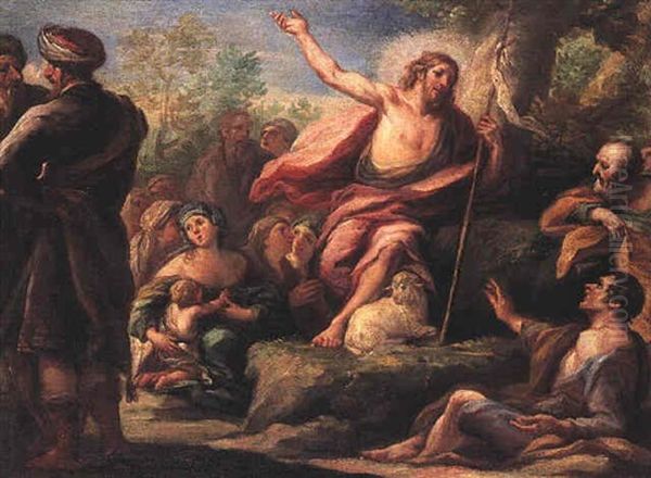 St. John The Baptist Preaching Oil Painting by Paolo de Matteis