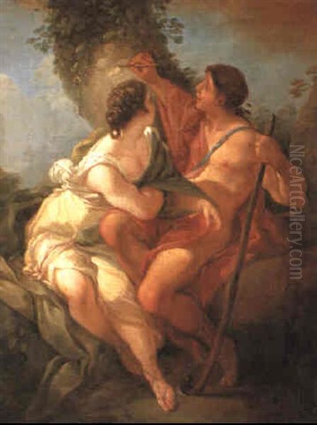 Angelica And Medoro Oil Painting by Paolo de Matteis