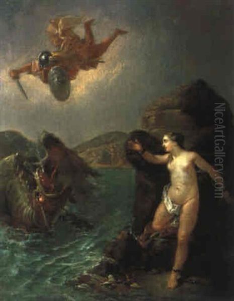 Perseus Befreit Andromeda Oil Painting by Paolo de Matteis