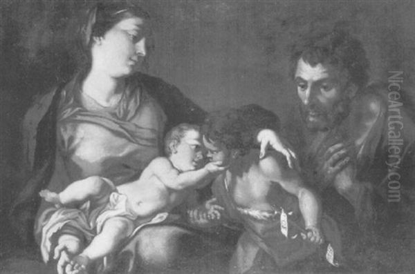 The Holy Family And The Infant Saint John Oil Painting by Paolo de Matteis