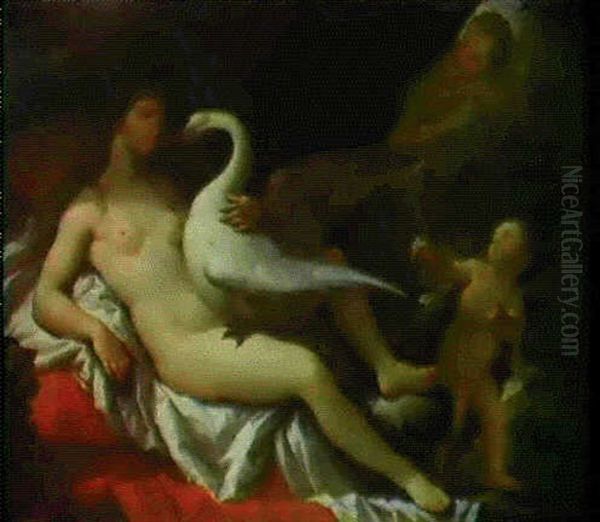 Leda E Il Cigno Oil Painting by Paolo de Matteis