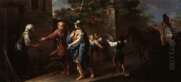 Erminia Seeking Refuge With The Shepherds Oil Painting by Paolo de Matteis