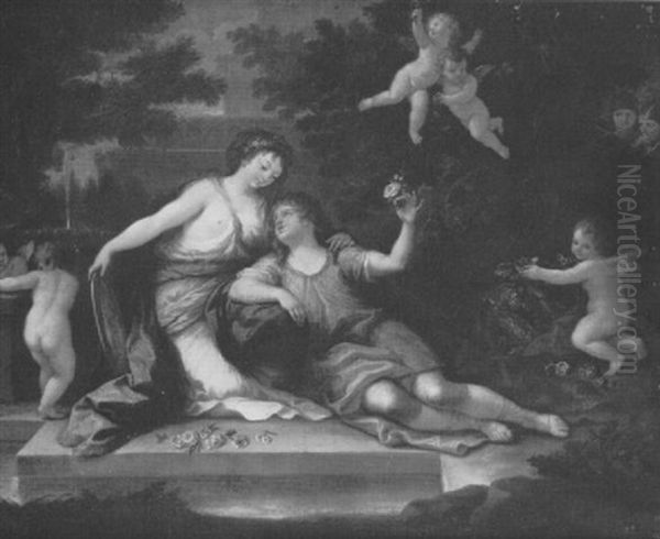 Rinaldo And Armida Oil Painting by Paolo de Matteis