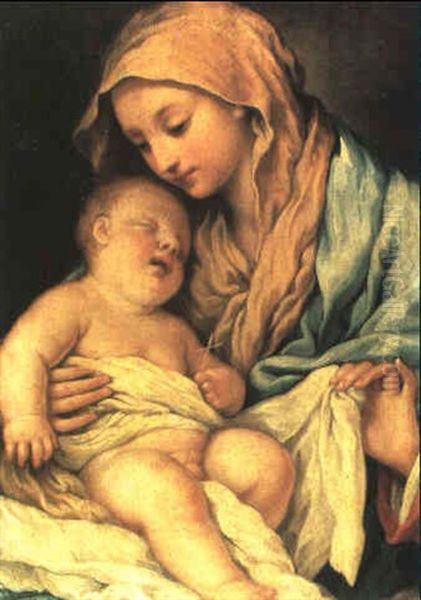 Madonna Mit Schlafendem Kind Oil Painting by Paolo de Matteis