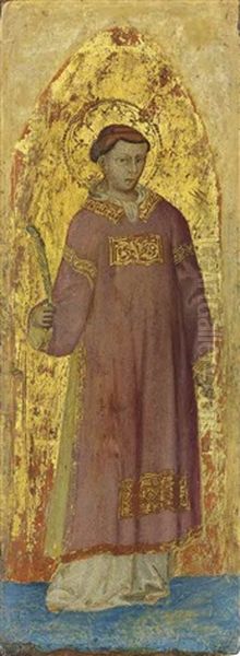 A Deacon Saint Holding A Martyr's Palm Oil Painting by Michele Di Matteo Da Bologna