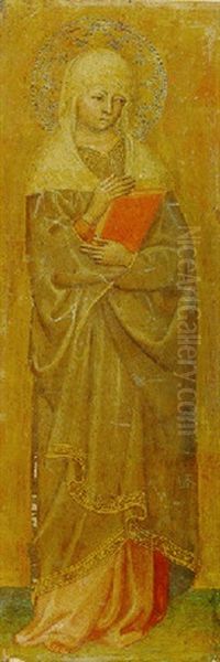 Female Saint Holding A Book Oil Painting by Michele Di Matteo Da Bologna