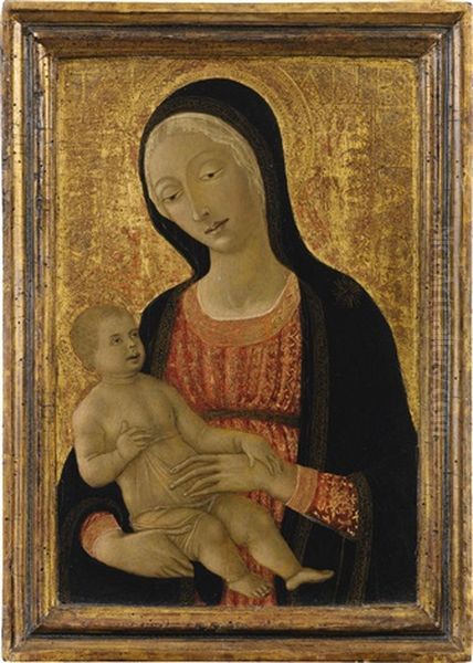 The Madonna And Child Oil Painting by (Matteo da Siena) Matteo di Giovanni di Bartolo