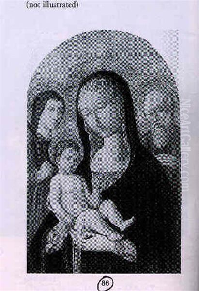 The Madonna And Child Accompanied By Two Saints Oil Painting by (Matteo da Siena) Matteo di Giovanni di Bartolo