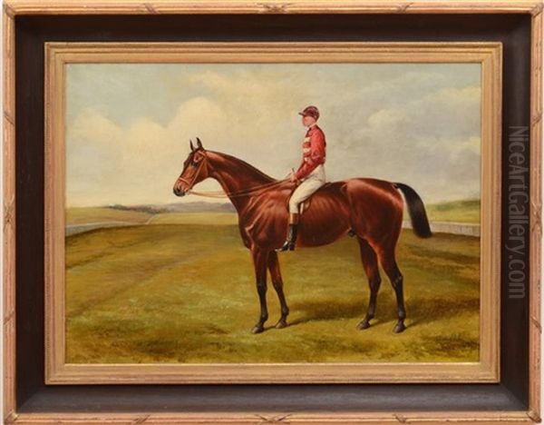 Major Brown's Racehorse, The Primate, With Jockey Up Oil Painting by John Chester Matthews