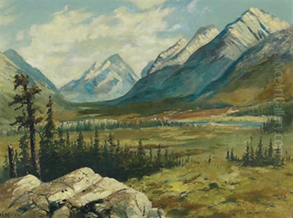 The National Park, Banff, Alberta Oil Painting by Marmaduke Matthews